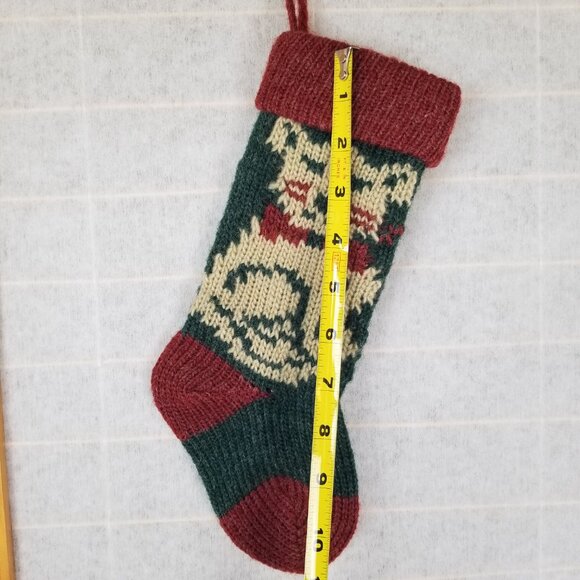 Knitted Christmas Stocking Small Dog Terrier Yorkie Maybe a Cat 12" - Picture 6 of 6
